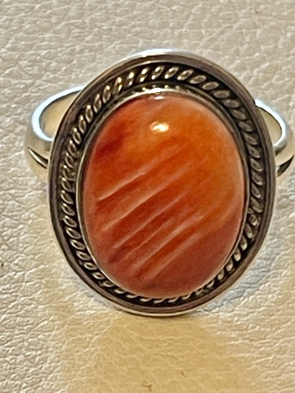 VTG Native American NAVAJO STERLING SILVER SPINY OYSTER RING
Sz 11